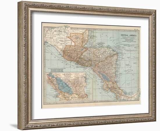 Plate 120. Map of Central America. Guatemala-Encyclopaedia Britannica-Framed Art Print