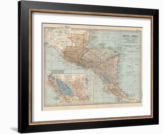 Plate 120. Map of Central America. Guatemala-Encyclopaedia Britannica-Framed Art Print