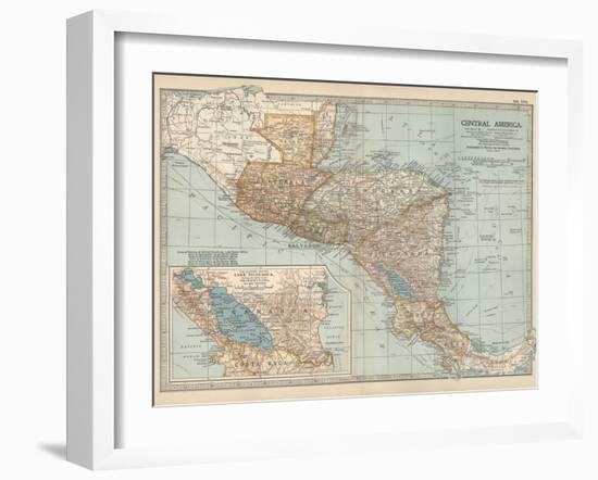 Plate 120. Map of Central America. Guatemala-Encyclopaedia Britannica-Framed Art Print