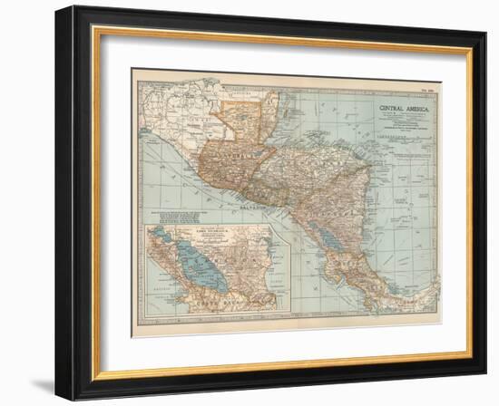 Plate 120. Map of Central America. Guatemala-Encyclopaedia Britannica-Framed Art Print