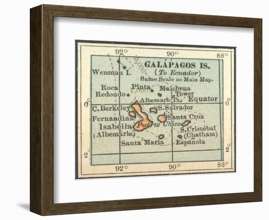 Plate 121. Inset Map of Galapagos Islands-Encyclopaedia Britannica-Framed Premium Giclee Print