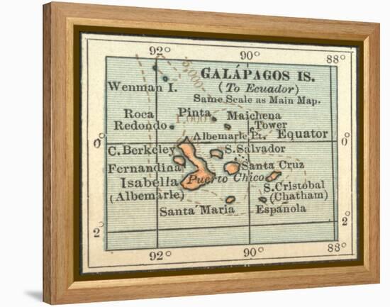 Plate 121. Inset Map of Galapagos Islands-Encyclopaedia Britannica-Framed Stretched Canvas