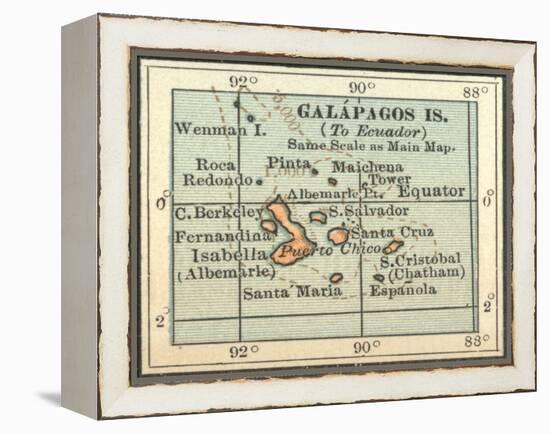 Plate 121. Inset Map of Galapagos Islands-Encyclopaedia Britannica-Framed Stretched Canvas