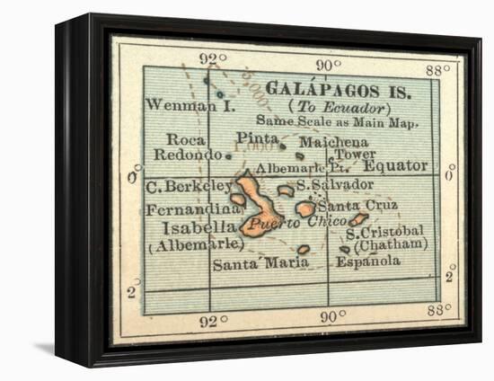 Plate 121. Inset Map of Galapagos Islands-Encyclopaedia Britannica-Framed Stretched Canvas