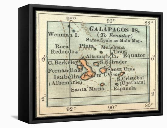 Plate 121. Inset Map of Galapagos Islands-Encyclopaedia Britannica-Framed Stretched Canvas