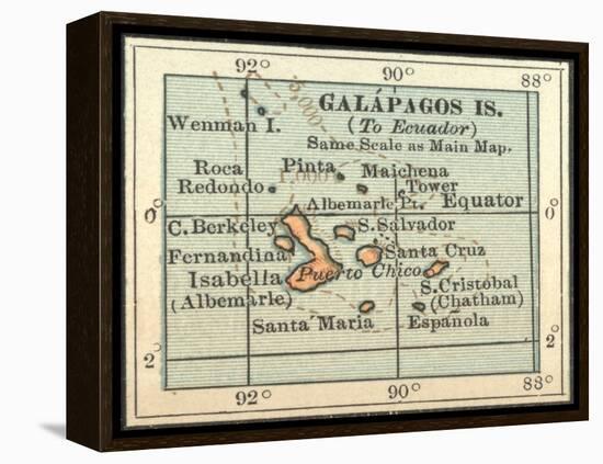 Plate 121. Inset Map of Galapagos Islands-Encyclopaedia Britannica-Framed Stretched Canvas