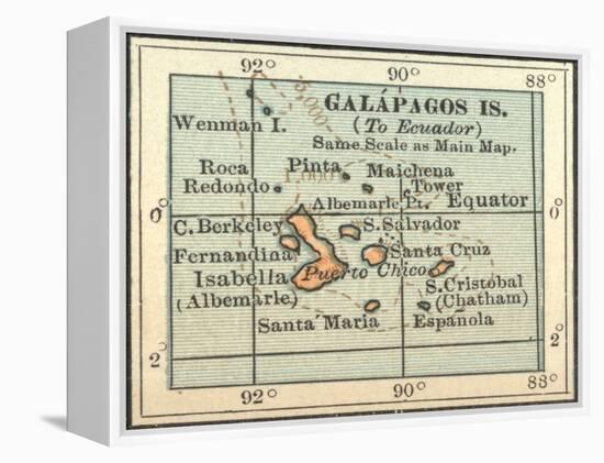 Plate 121. Inset Map of Galapagos Islands-Encyclopaedia Britannica-Framed Stretched Canvas