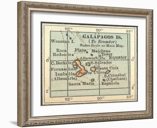 Plate 121. Inset Map of Galapagos Islands-Encyclopaedia Britannica-Framed Art Print