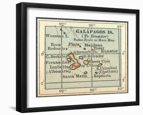 Plate 121. Inset Map of Galapagos Islands-Encyclopaedia Britannica-Framed Art Print