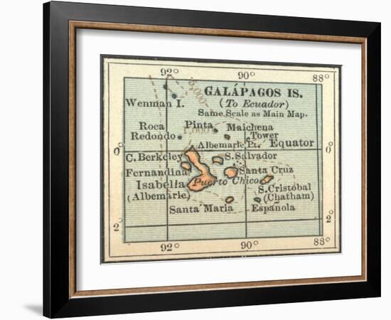 Plate 121. Inset Map of Galapagos Islands-Encyclopaedia Britannica-Framed Art Print