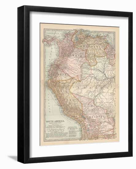 Plate 122. Map of South America-Encyclopaedia Britannica-Framed Art Print