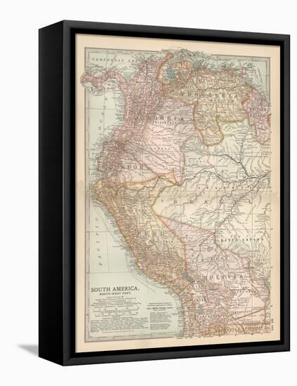 Plate 122. Map of South America-Encyclopaedia Britannica-Framed Stretched Canvas