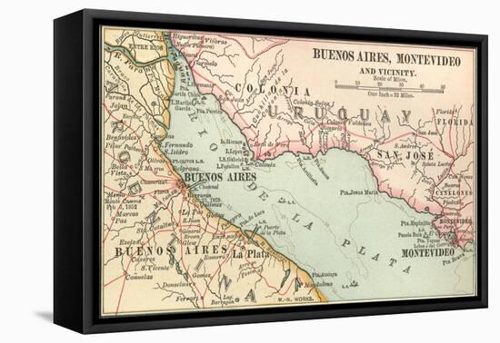 Plate 124. Inset Map of Buenos Aires-Encyclopaedia Britannica-Framed Stretched Canvas