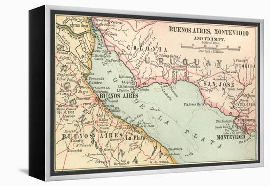 Plate 124. Inset Map of Buenos Aires-Encyclopaedia Britannica-Framed Stretched Canvas