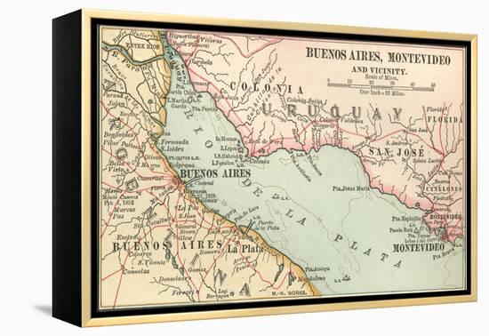 Plate 124. Inset Map of Buenos Aires-Encyclopaedia Britannica-Framed Stretched Canvas