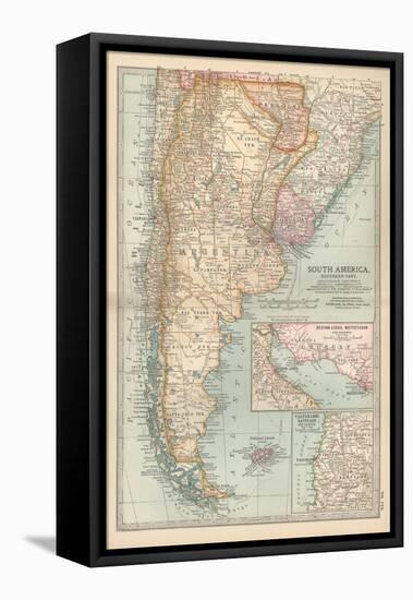 Plate 124. Map of South America-Encyclopaedia Britannica-Framed Stretched Canvas