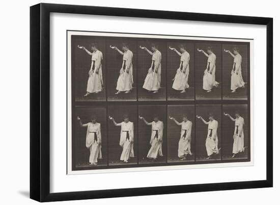 Plate 135.Descending Stairs and Turning Lamp in right Hand, 1885 (Collotype on Paper)-Eadweard Muybridge-Framed Giclee Print