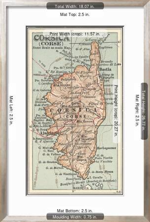 Plate 18 Inset Map Of Corsica Corse Europe Giclee Print Encyclopaedia Britannica Art Com