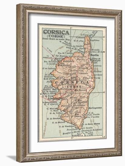 Plate 18. Inset Map of Corsica (Corse). Europe-Encyclopaedia Britannica-Framed Art Print