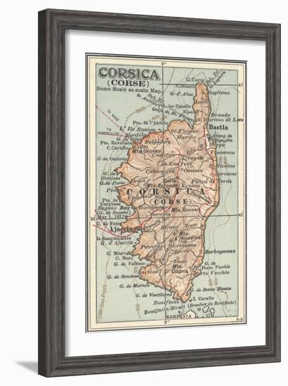 Plate 18. Inset Map of Corsica (Corse). Europe-Encyclopaedia Britannica-Framed Art Print
