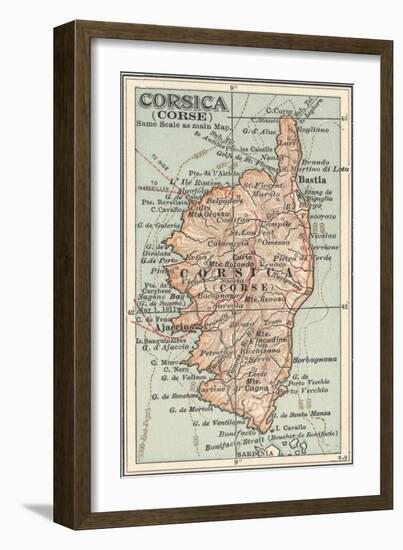 Plate 18. Inset Map of Corsica (Corse). Europe-Encyclopaedia Britannica-Framed Art Print