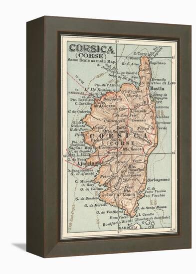 Plate 18. Inset Map of Corsica (Corse). Europe-Encyclopaedia Britannica-Framed Stretched Canvas