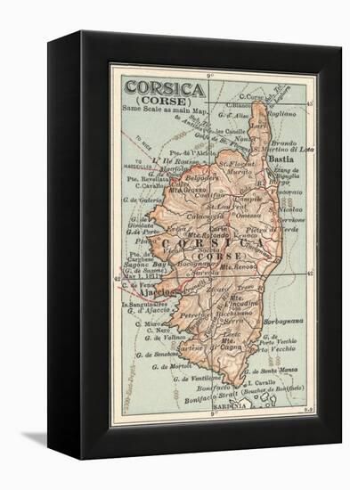 Plate 18. Inset Map of Corsica (Corse). Europe-Encyclopaedia Britannica-Framed Stretched Canvas