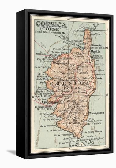 Plate 18. Inset Map of Corsica (Corse). Europe-Encyclopaedia Britannica-Framed Stretched Canvas