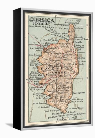 Plate 18. Inset Map of Corsica (Corse). Europe-Encyclopaedia Britannica-Framed Stretched Canvas