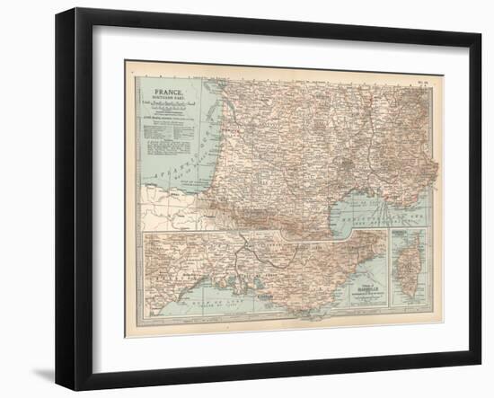 Plate 18. Map of France-Encyclopaedia Britannica-Framed Art Print