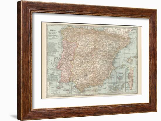 Plate 20. Map of Spain-Encyclopaedia Britannica-Framed Art Print