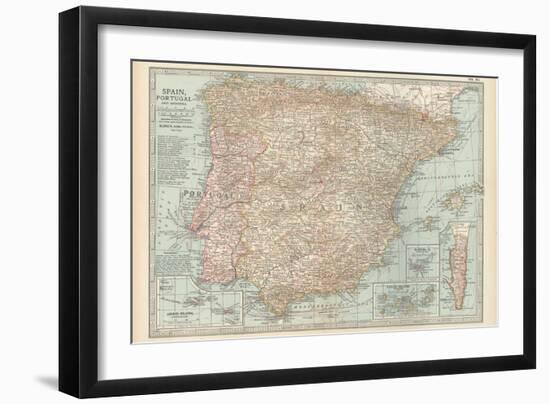 Plate 20. Map of Spain-Encyclopaedia Britannica-Framed Art Print