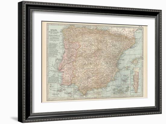 Plate 20. Map of Spain-Encyclopaedia Britannica-Framed Art Print