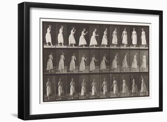 Plate 200.Courtseying, Kissing Hand and Turning Around, 1885 (Collotype on Paper)-Eadweard Muybridge-Framed Giclee Print