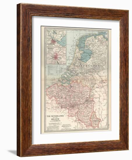 Plate 21. Map of the Netherlands (Holland)-Encyclopaedia Britannica-Framed Art Print