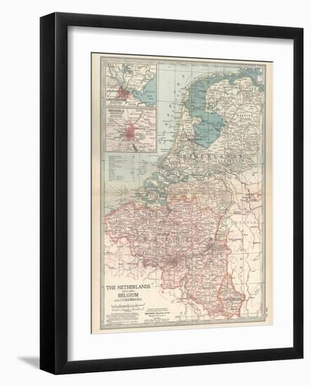 Plate 21. Map of the Netherlands (Holland)-Encyclopaedia Britannica-Framed Art Print