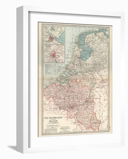 Plate 21. Map of the Netherlands (Holland)-Encyclopaedia Britannica-Framed Art Print