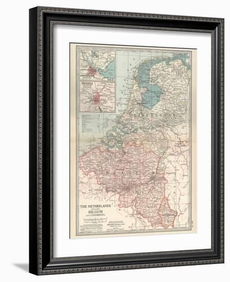 Plate 21. Map of the Netherlands (Holland)-Encyclopaedia Britannica-Framed Art Print