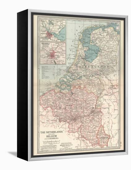 Plate 21. Map of the Netherlands (Holland)-Encyclopaedia Britannica-Framed Stretched Canvas