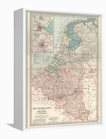 Plate 21. Map of the Netherlands (Holland)-Encyclopaedia Britannica-Framed Stretched Canvas