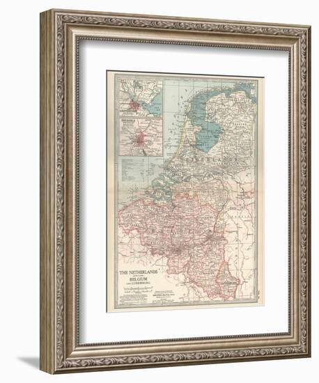 Plate 21. Map of the Netherlands (Holland)-Encyclopaedia Britannica-Framed Premium Giclee Print