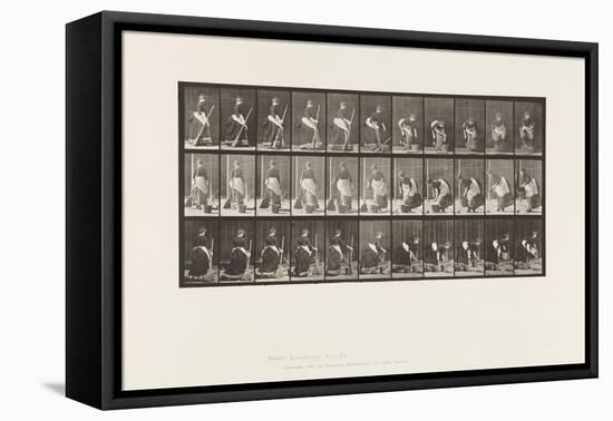 Plate 212. Dropping Broom and Lifting Bucket of Water, 1885 (Collotype on Paper)-Eadweard Muybridge-Framed Premier Image Canvas