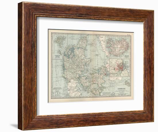 Plate 25. Map of Denmark. Insets of Iceland-Encyclopaedia Britannica-Framed Premium Giclee Print