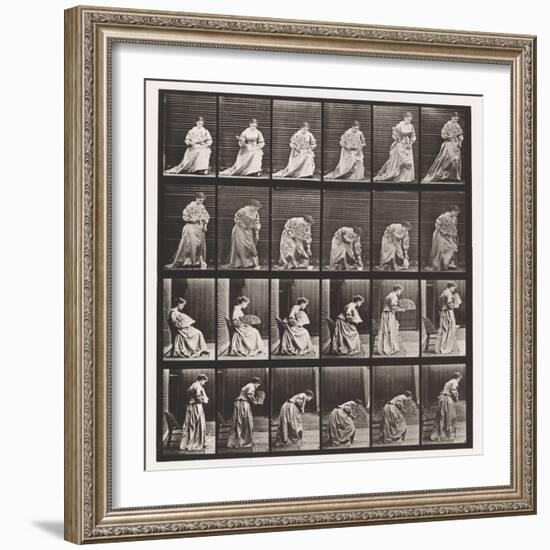 Plate 250. Rising from Chair, Stooping and Lifting Hand-Kerchief, 1885 (Collotype on Paper)-Eadweard Muybridge-Framed Giclee Print