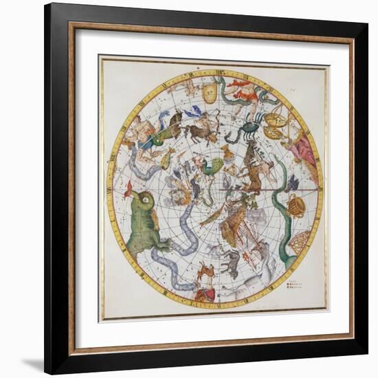 Plate 27 from "Atlas Coelestis," by John Flamsteed, Published in 1729-Sir James Thornhill-Framed Giclee Print