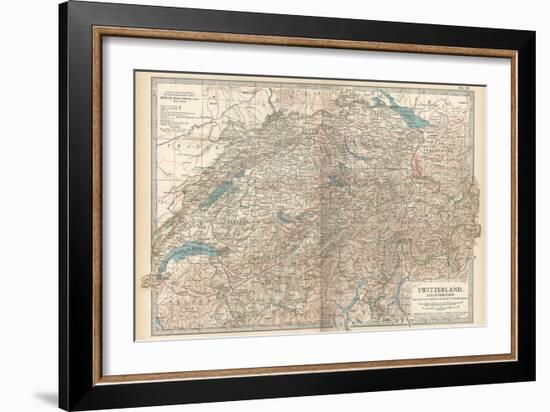 Plate 27. Map of Switzerland-Encyclopaedia Britannica-Framed Art Print