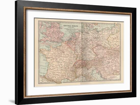 Plate 3. Travel Map of Central Europe-Encyclopaedia Britannica-Framed Art Print