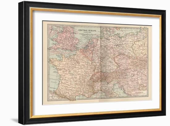 Plate 3. Travel Map of Central Europe-Encyclopaedia Britannica-Framed Art Print