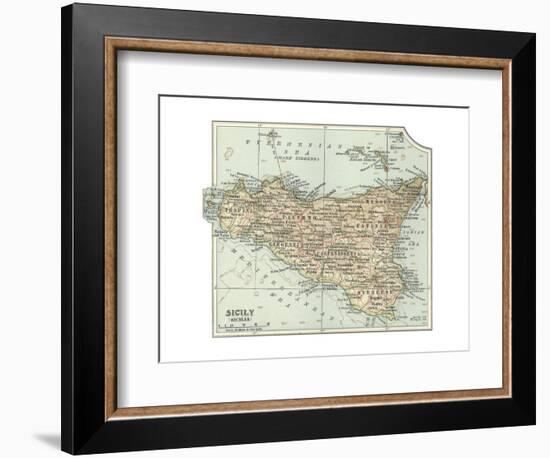 Plate 32. Inset Map of Sicily (Sicilia). Italy-Encyclopaedia Britannica-Framed Premium Giclee Print