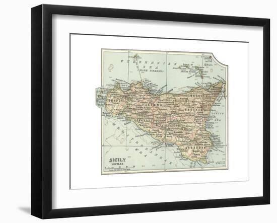 Plate 32. Inset Map of Sicily (Sicilia). Italy-Encyclopaedia Britannica-Framed Giclee Print